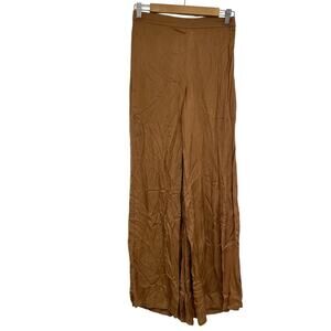 Young Fabulous & Broke Tan Satin Wide Leg Pants Womens S Pull On Casual Fairy